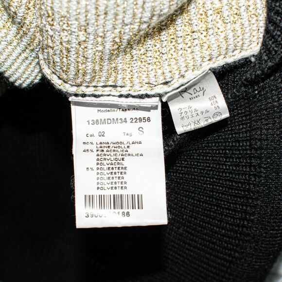 MSGM Metallic Golden Argyle Pullover Sweater Wool Blend Women's Small - Picture 6 of 9